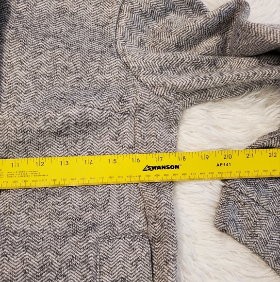 Lands' End Gray Herringbone Knit Jacket XS PETITE - Picture 4 of 11